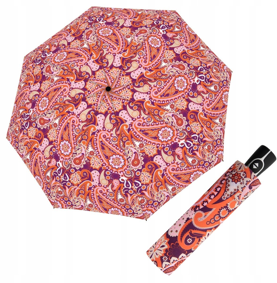 Doppler-paraplu voor dames: compact, automatisch, Turks patroon