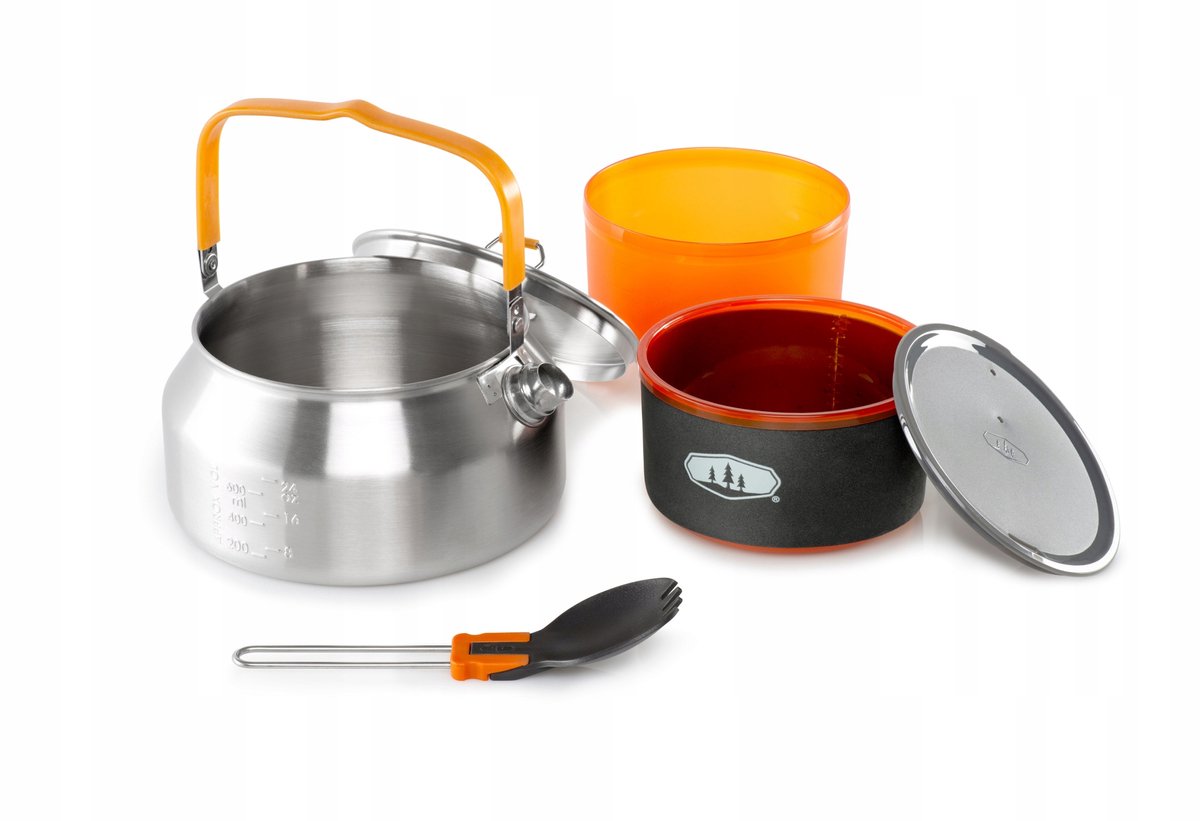 GSI Glacier Stainless Ketel & Mokken Set - Lichtgewicht Kampeeruitrusting
