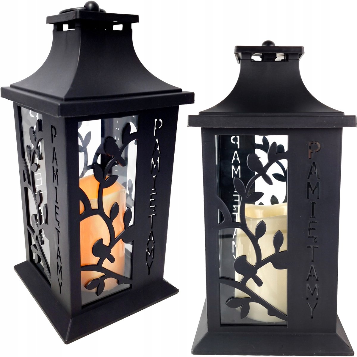 Decoratieve LED Lantaarn met Kaars - "Pamiętamy"
