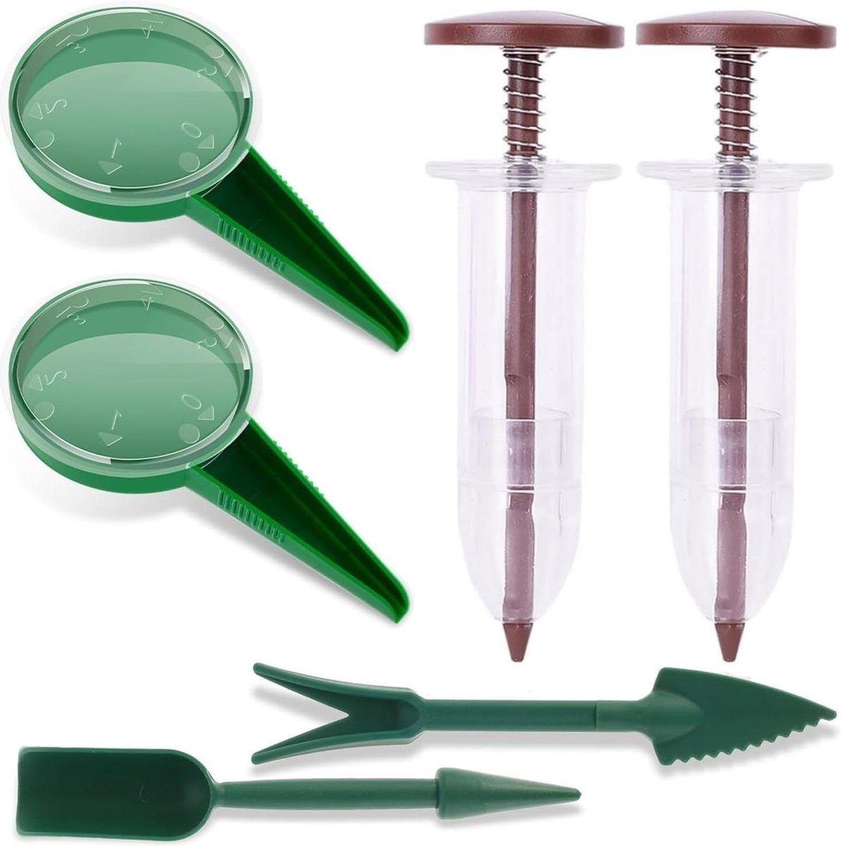 Zaadstrooier - Zaaigereedschap - Handig - Set van 6 - Tuinieren - Mini-uitvoering - Zaaimachine - Voor tuinbouw - Groen model