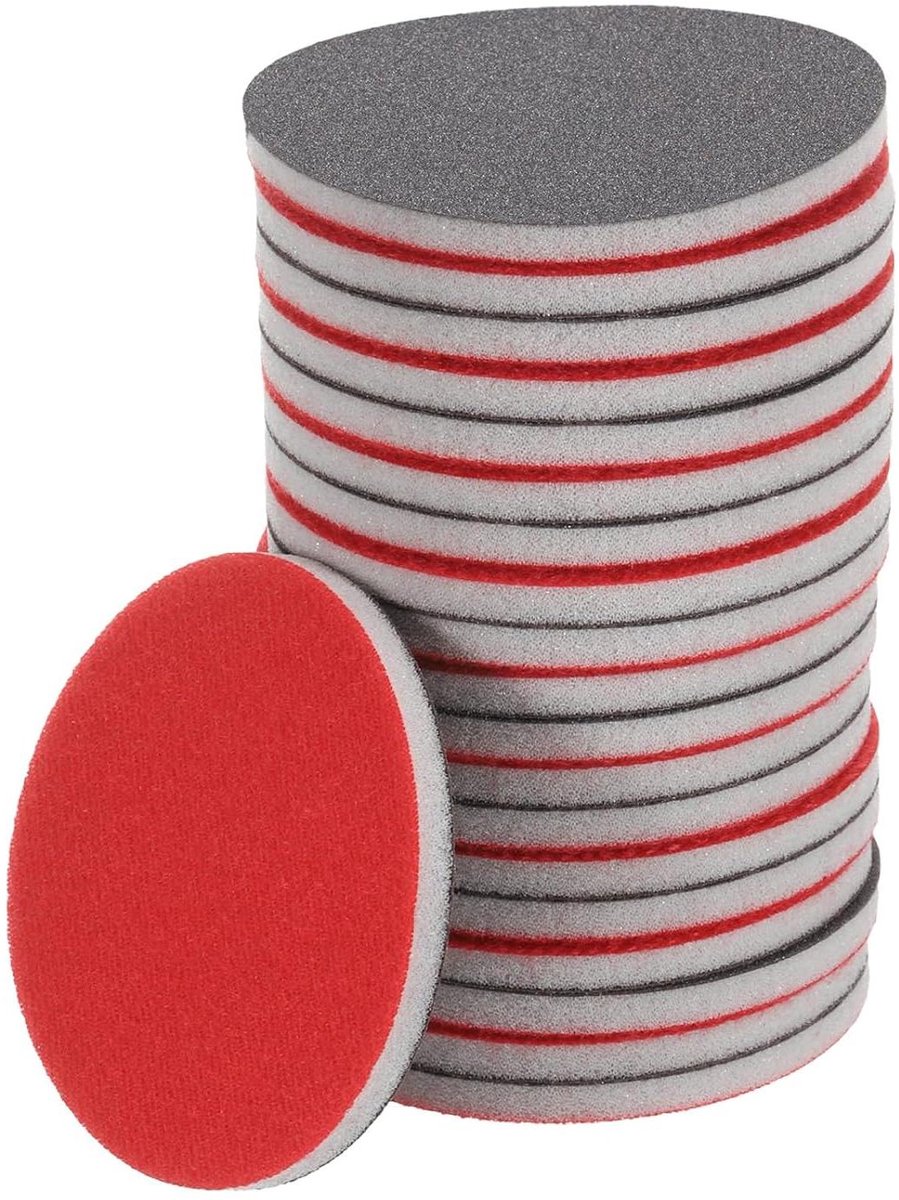 Schuurschuim - Schuurpad - 30 stuks - Korrelgrootte 600 - 7,6 cm - Klittenband - Excentrische schuurmachine - Nat/droog - Polijstmachine - Auto - Hout - Droogbouw - Metaal - Meubels