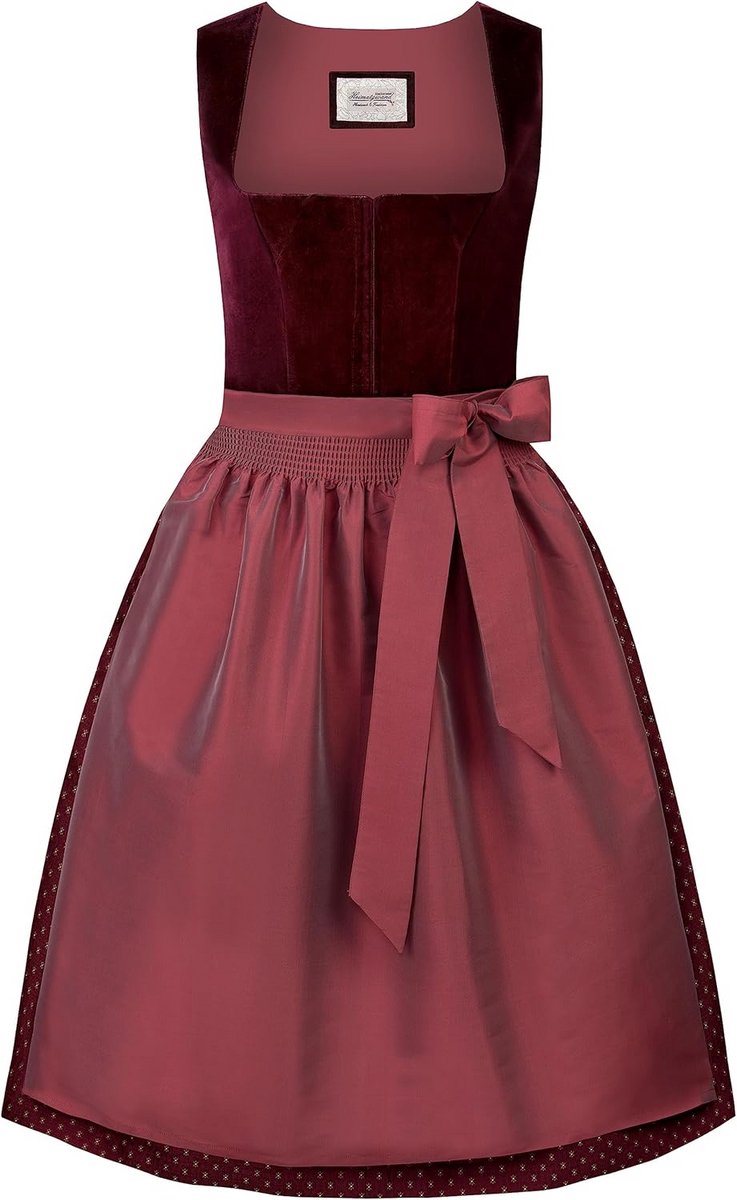 Elegante bordeaux Dirndl jurk voor dames