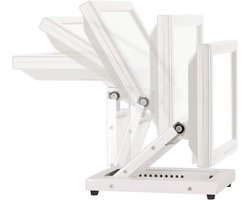 VSG24 92006 - Bevestiging voor touchscreens, POS- of PC-monitoren - Robuuste displaystandaard, draaibare plaat, VESA, volledig van metaal, 10 tot 12 inch - Wit