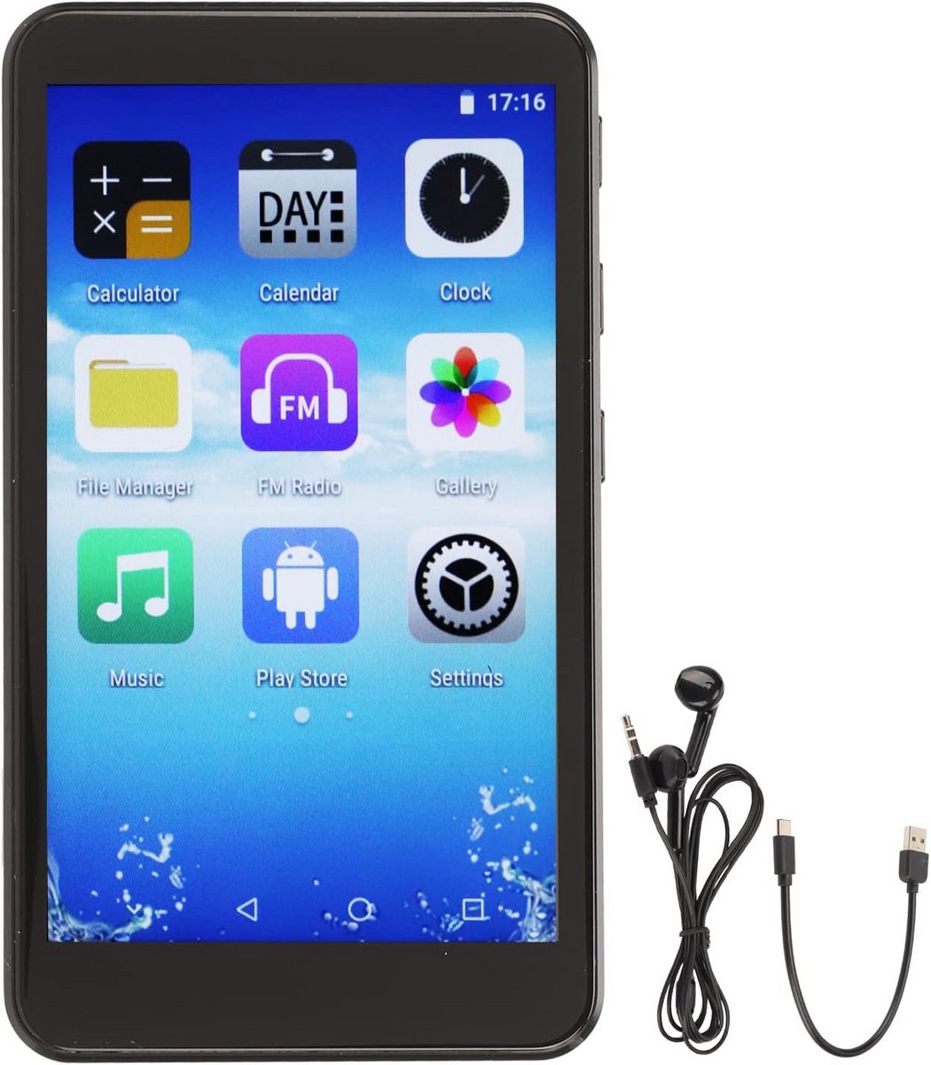 Draagbare MP3 MP4 Speler met WiFi en Bluetooth, Groot Touchscreen en Ingebouwde Speaker