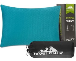Reis- en Campingkussen Traagschuim – Opvouwbaar, Ademend en Comfortabel voor Vakantie, Vliegtuig en Auto