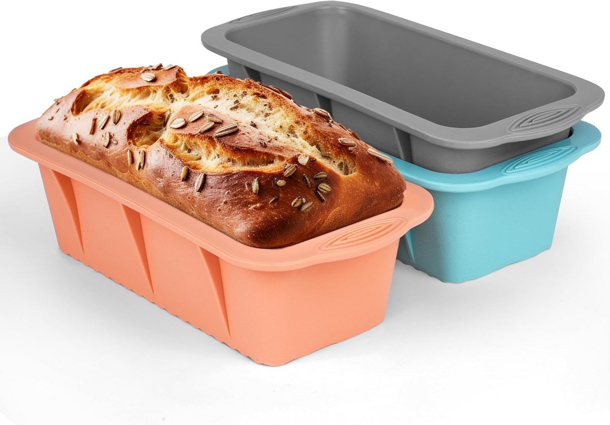 Set van 3 Flexibele Siliconen Broodvormen - Non-stick & Ovenbestendig
