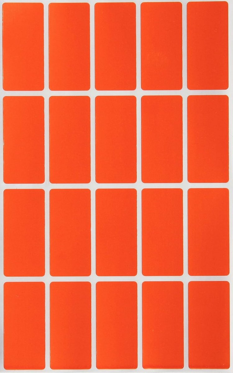 Oranje Rechthoekige Etiketten 40x19mm - 1000 Stuks Zelfklevend