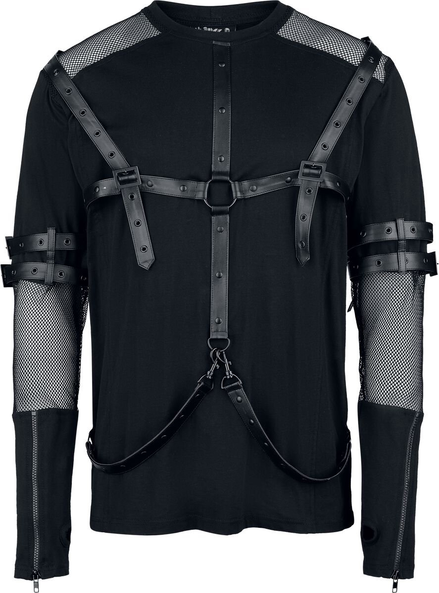 Heartless Harland Top Mannen Heren Shirt met lange mouwen - zwart - XL