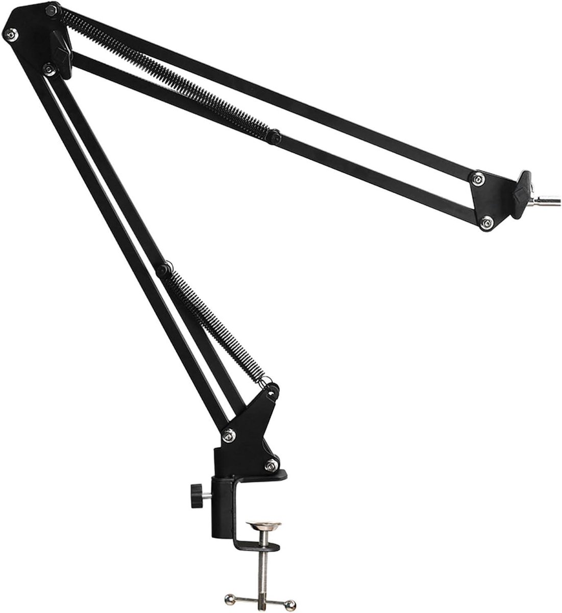 Industriële Microscoophouder met Verstelbare Arm - 360 Graden Beweegbaar - Flexibele Standaard - Opvouwbare Beugel - Klem - 42 Mm Lensring - Geschikt voor Microscoop - Zwart Model