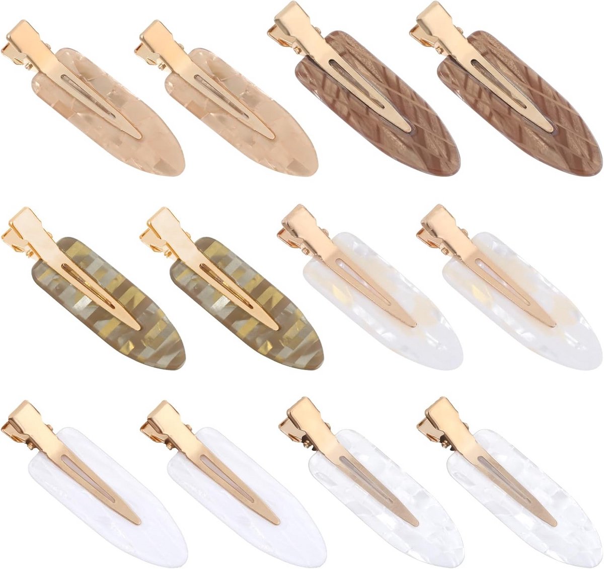 12x Naadloze Haarspeldjes Zonder Klemsporen voor Haarstyling en Make-up