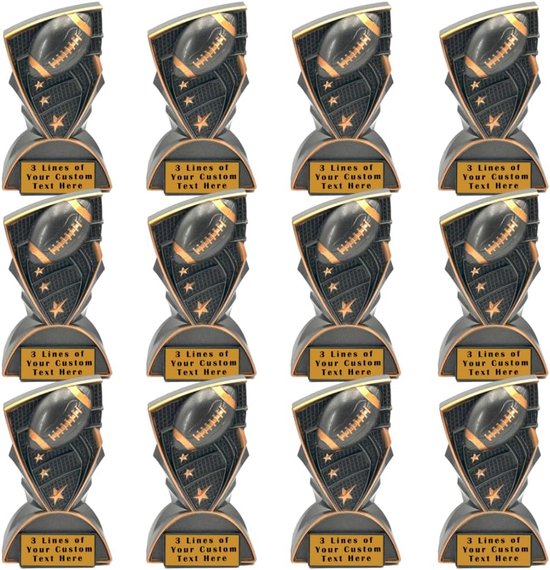 Voetbal Trofee Set Van 12 16 5 Cm Zwart Grafiet Sportprijzen Met Voetbal Trofee Set Van 12 16 5 Cm Zwart Grafiet Sportprijzen Met