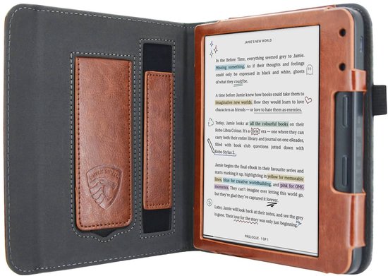 Hoesje Geschikt voor Kobo Libra Colour Sleepcover Jeans Style Hoes Grijs - ereader hoesje - cover van Colour Sleepcover — afbeelding 5