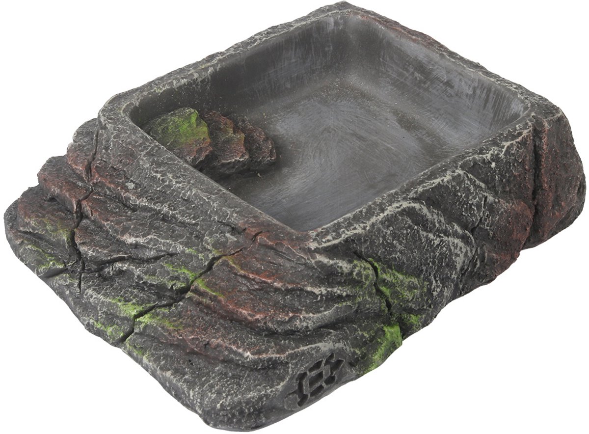 Terra Della - Drinkbak - Reptielen - Waterschaal Xl - 22,4x18,5x4,8cm Antraciet - 1st