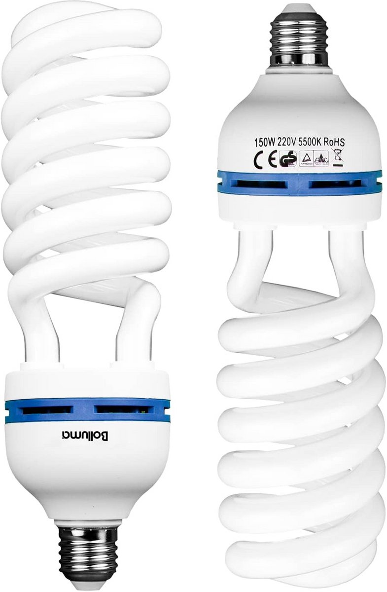 2x 150W E27 Daglicht Studiolampen 5500K Wit Licht voor Fotografie