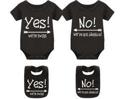 Unisex Baby Romper Korte Mouw 'Ja We Zijn Tweeling' - Cadeau Voor Jongens & Meisjes