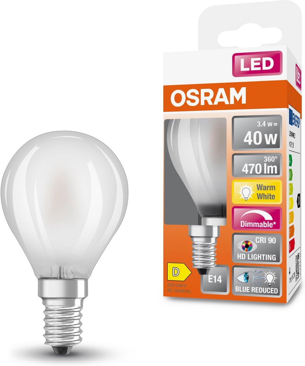 Dimbare LED Lamp E14 Koud Wit 470 Lumen Hoge Kleurweergave CRI90 Vervanger 40W