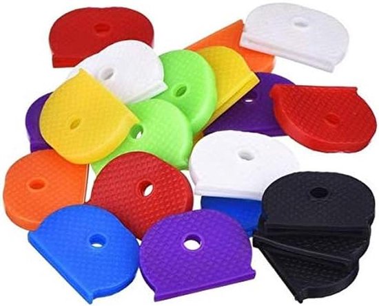 16 Stuks Sleutelafdekkingen In 8 Kleuren – Siliconen Sleutelhangers, Met Labelstickers, Voor Standaard Platte Sleutels