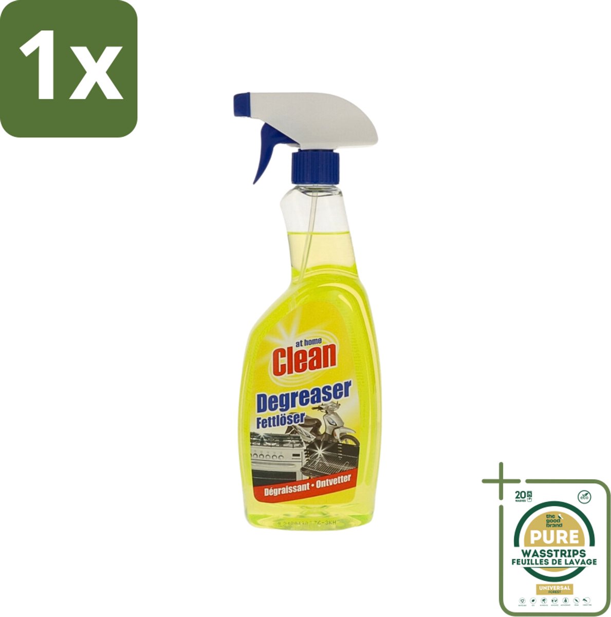 1 x At Home - Clean - Ontvetter - Snel Resultaat - 750 ml- Ontvetter - Keukenreiniger - Vetverwijdering - Snel Resultaat - Keukenoppervlak