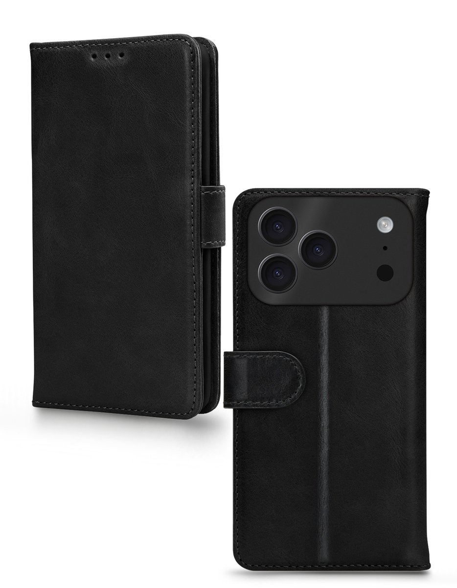 Mobilize Premium Gelly Wallet Book Case - Geschik voor Apple iPhone 17 Pro Max - Black