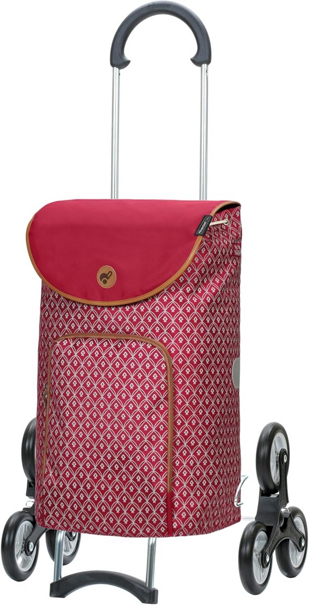 Opvouwbare Winkelwagen met Trapklimfunctie en Grote Wielen - Rood