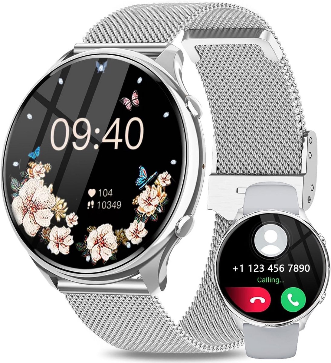 Smartwatch Dames met Oproepen, Hartslagmeter en Sporttracking, IP67 Waterdicht