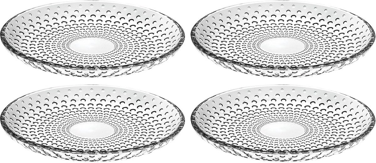 Set van 4 Glazen Saladeborden - Dessertborden - 17.8 cm - Gemaakt in Europa