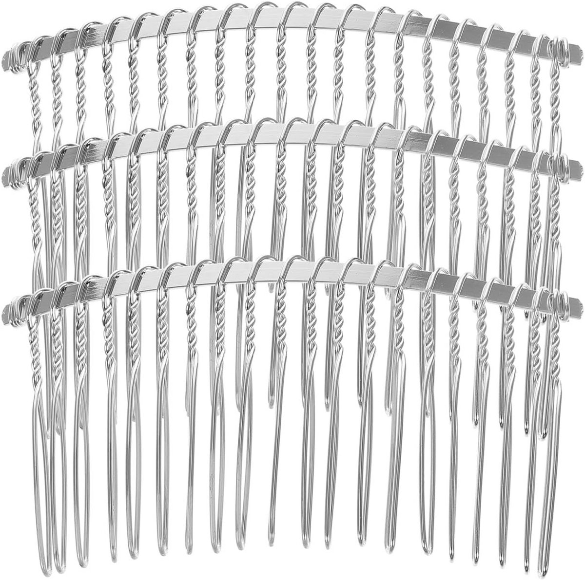 Set van 3 Zwarte Bruidssluier Haarspeld Clips Metalen Bruiloft Haaraccessoires