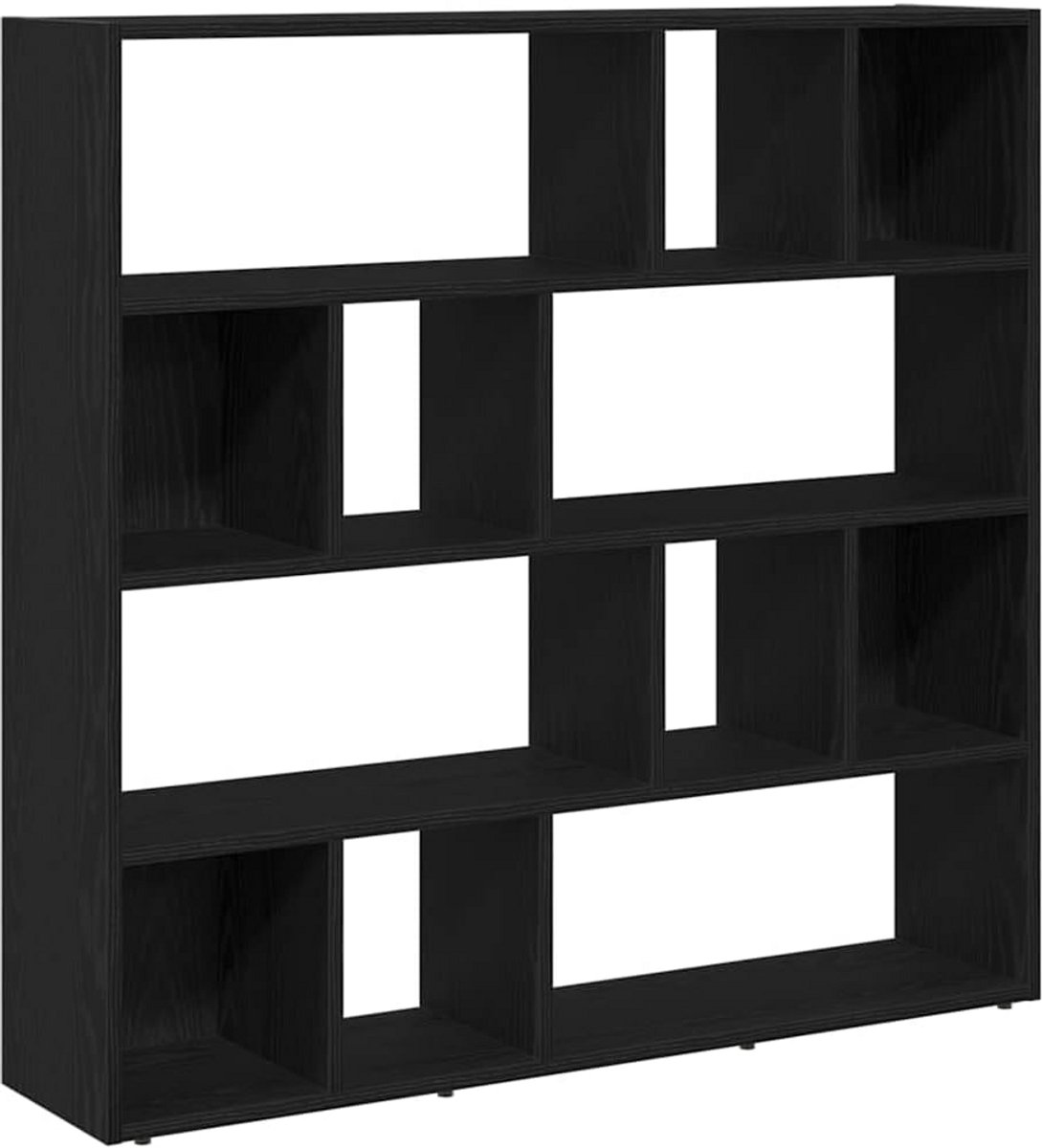 Boekenkast en Open Verdelingsrek Zwart Eikenhout 105x24x102cm