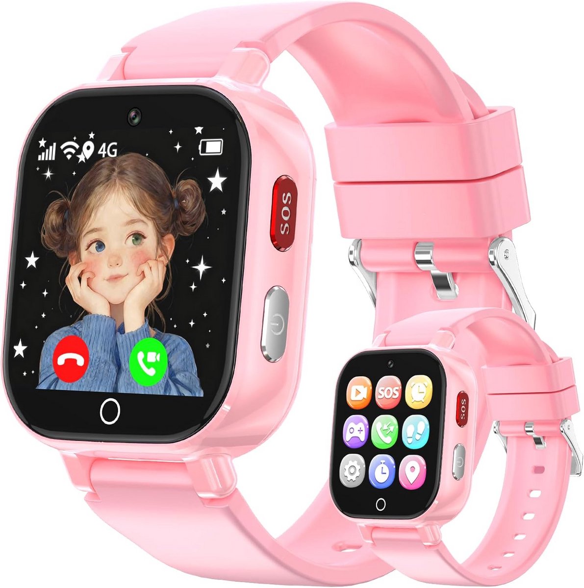 Kinder Smartwatch met 4G Bellen, GPS Locatie en SOS Functie voor Jongens en Meisjes