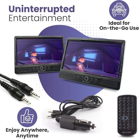 Draagbare DVD Speler Set met 2x 9 Inch Schermen voor in de Auto — afbeelding 3