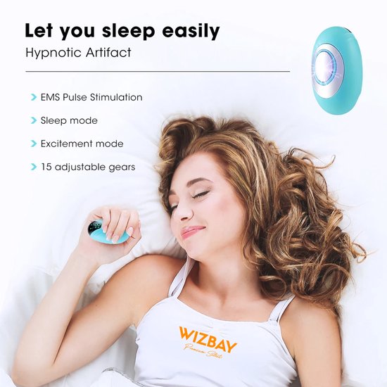 WizBay Premium Select® Draagbaar Elektrisch Slaapondersteuningsapparaat - Handheld Insomnia Slaaphulp - EMS Micro-Current Technologie - 2 Modi 15 Instelbare Sterktes - Stressvermindering Slaaptrainer - Oplaadbaar 300mAh - Compact & Sti van WizBay — afbeelding 5