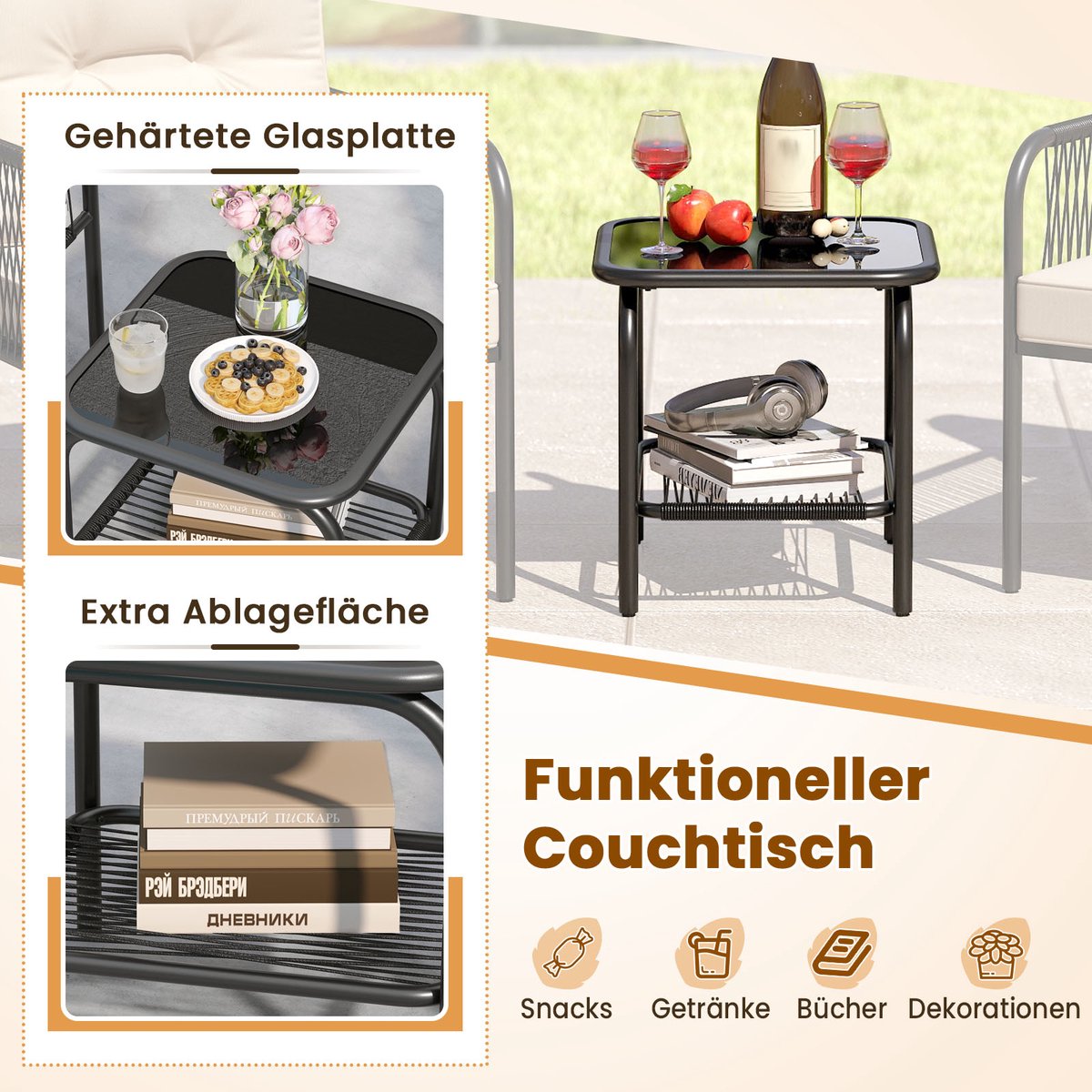 COSTWAY 3 Delige Tuinmeubelset, Rotan Balkonset Met 2 Stoelen En Tafel Balkonmeubels Gevoerde Zitting Meubels Voor Klein Balkon Terrasmeubels Zitgroep Tuin Veranda 659897522 COSTWAY 3 Delige Tuinmeubelset, Rotan Balkonset Met 2 Stoelen En Tafel Balkonmeubels Gevoerde Zitting Meubels Voor Klein Balkon Terrasmeubels Zitgroep Tuin Veranda 659897522