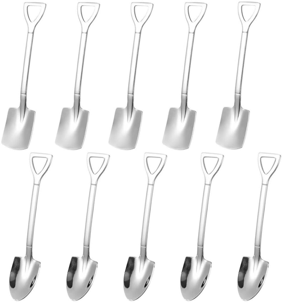 Unyqoos® Set van 10 Roestvrijstalen Lepels en Vorken voor Desserts en Koffie