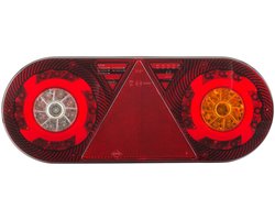 Achterlicht gecombineerd met driehoeksreflector HOR 105, STELLA, LED 12/24 V, RECHTS (6-functie, ronde kabel 6x0,5 mm2, lengte 2 m)
