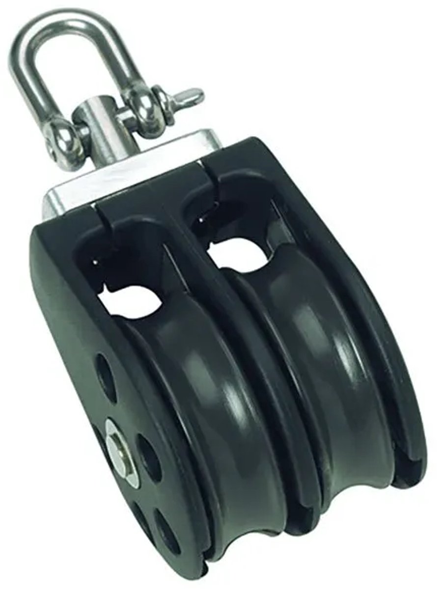 Barton Marine Dubbele Draaibare Katrol 370kg 8 Mm Zilver 35 x 98 mm