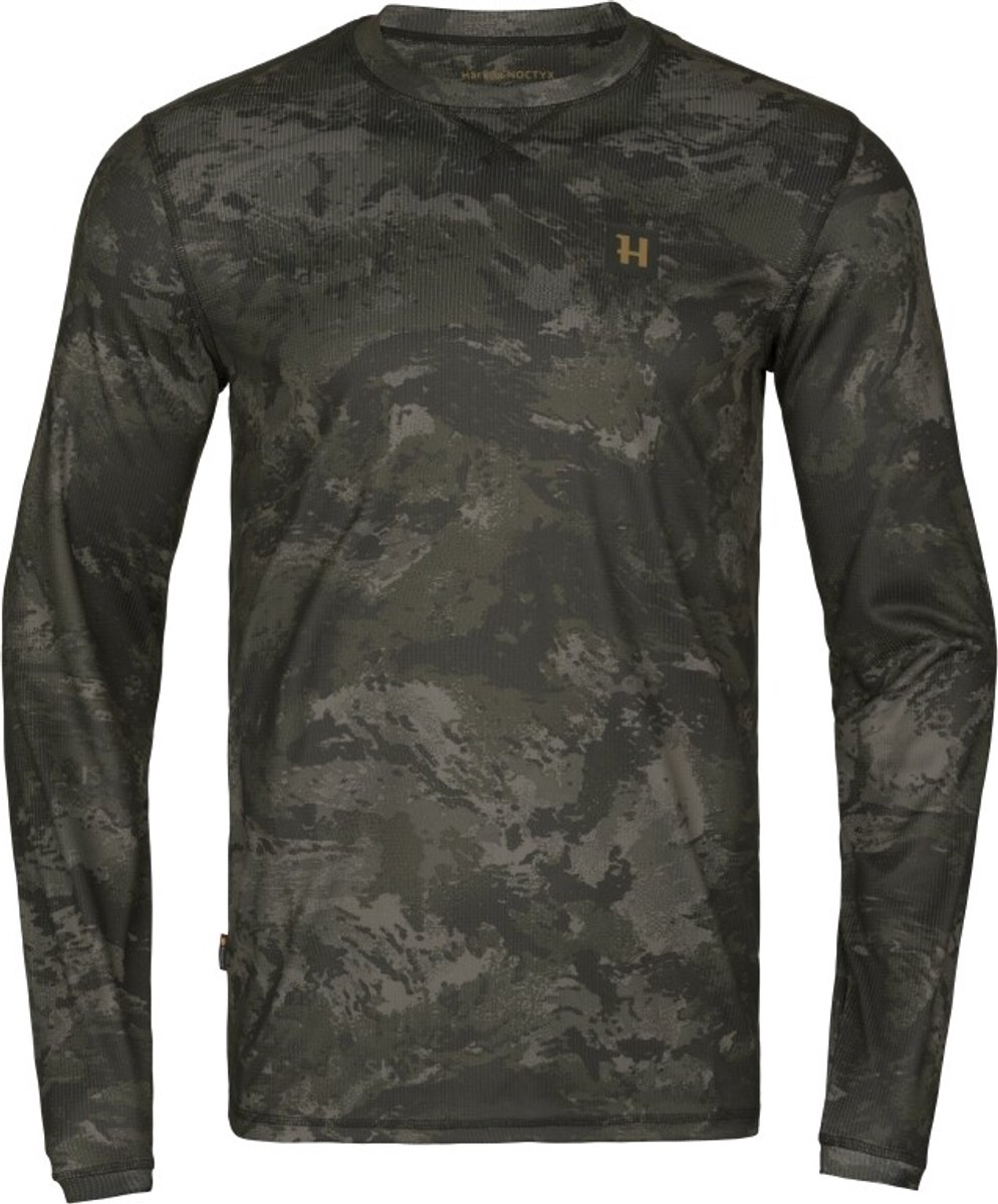 Härkila NOCTYX Camo L/S T-Shirt- 2XL Outdoor Shirt- Heren Shirt Grijs