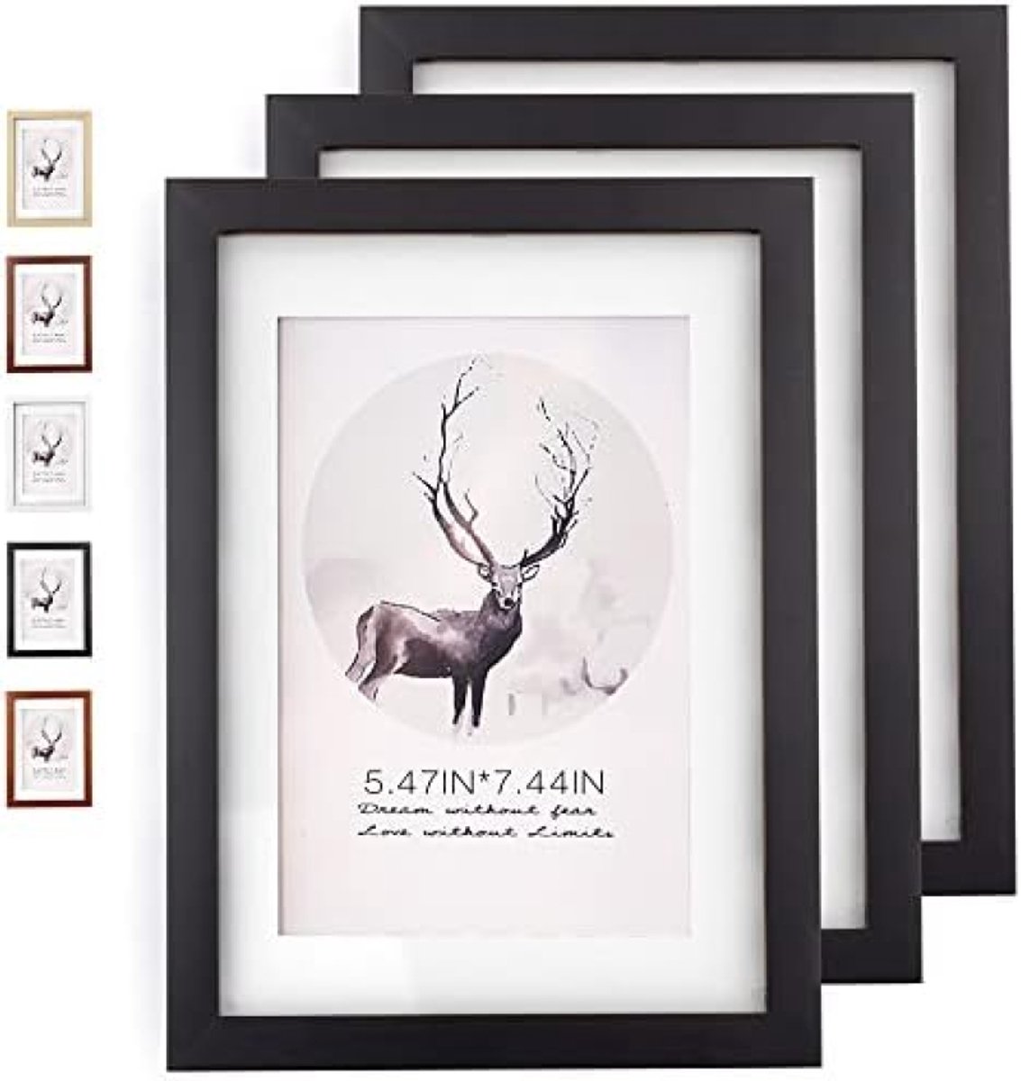 PromoHome Set van 3 Zwarte Fotolijsten A4 - Moderne Houten Lijsten met Veilig Acrylglas