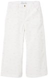 Witte 'Jessie Wide Leg' broek met all-over roze strikjes en hartjes print.