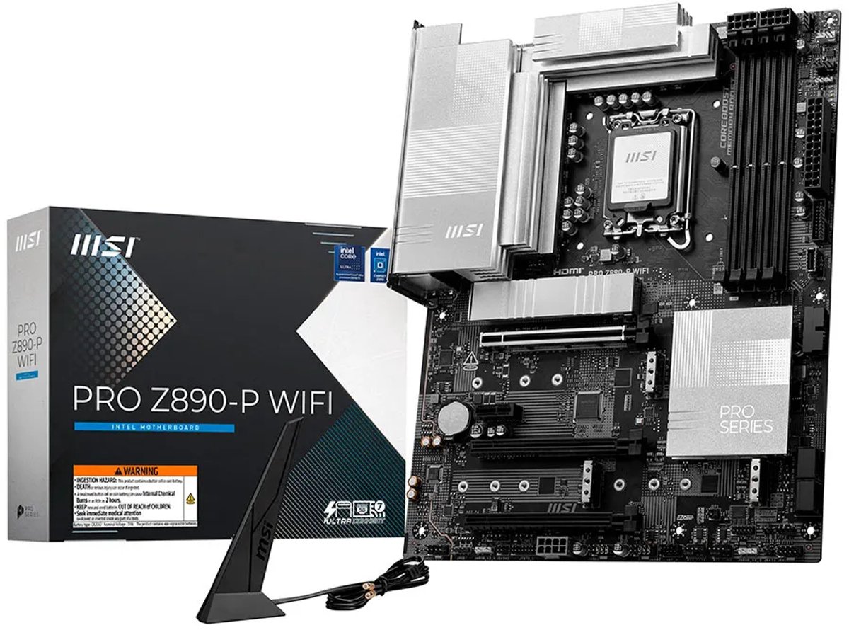 Moederbord - MSI PRO Z890-P WIFI - Intel Z890 - ATX - Compatible met Intel Core Ultra Processoren - LGA 1851 socket