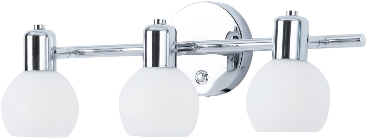 Teamson Home - Wandlamp met 3 Verstelbare Glazen Bolkappen en Chroom Afwerking - 15,2 cm hoog