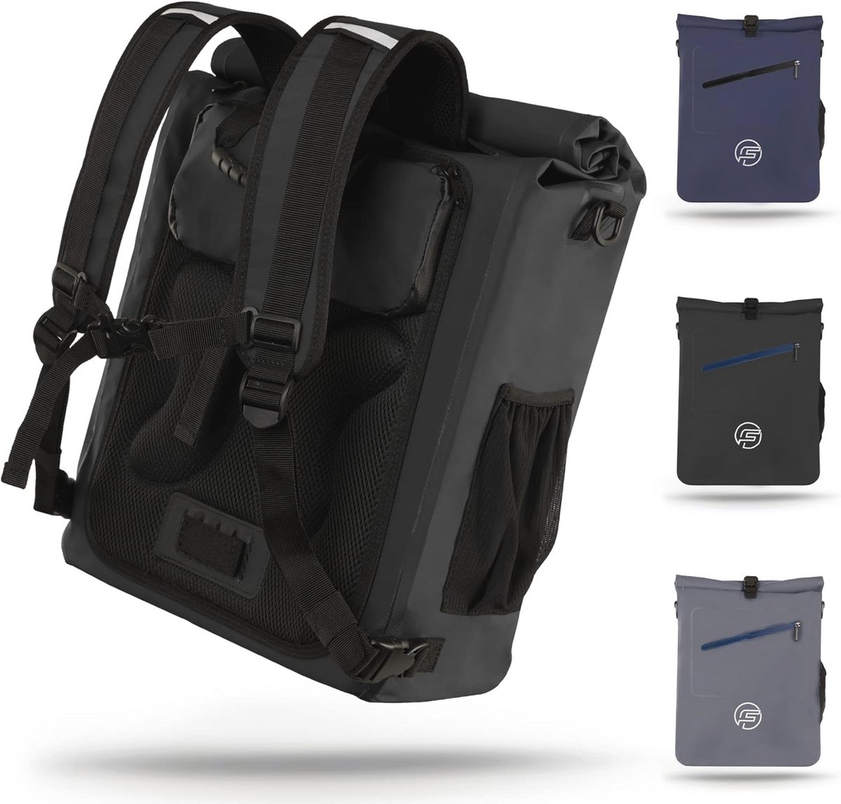 3-in-1 Fietstas voor Bagagedrager – Waterdicht, 27 Liter, Reflecterend en Verstelbaar