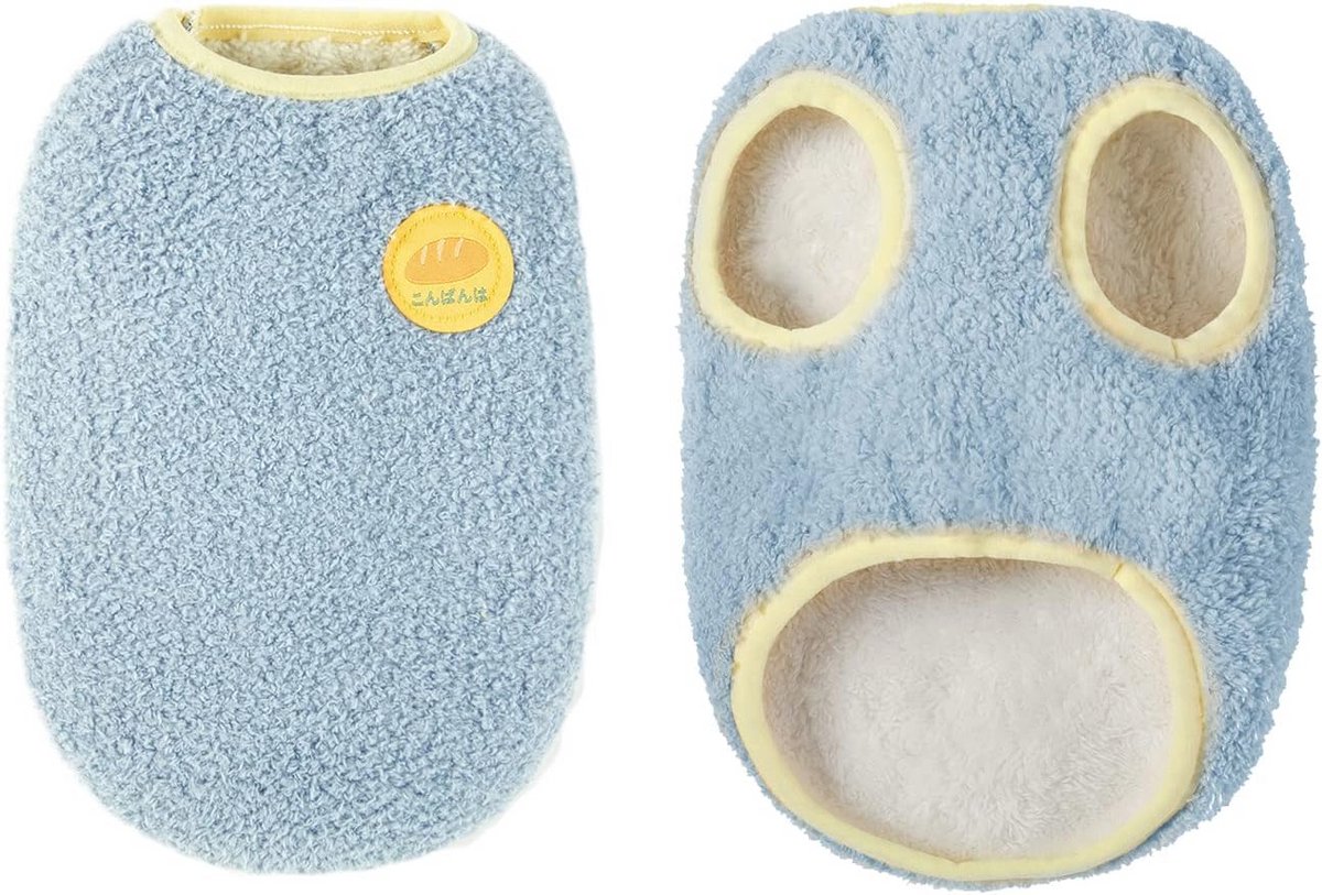 Warme Pluche Vest voor Honden en Katten - Zachte Fleece Trui voor kleine Huisdieren - Blauwe Kleding voor Puppy's en Kittens