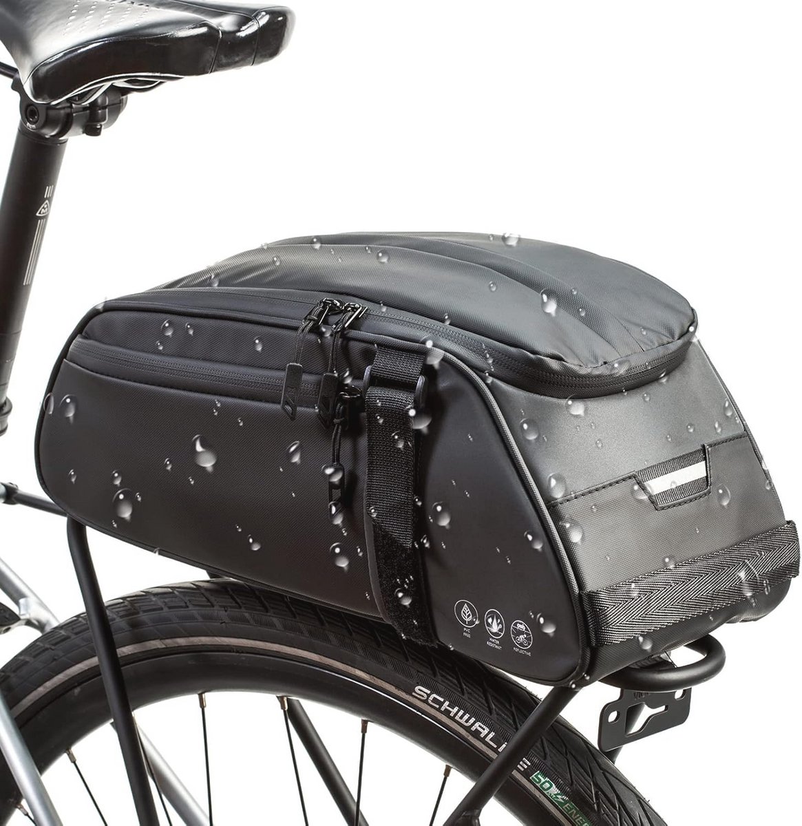 Waterdichte Fietstas - Reflecterende Fietstas voor Achterrek - 8L Fietszak voor Fietsen met Schouderriem