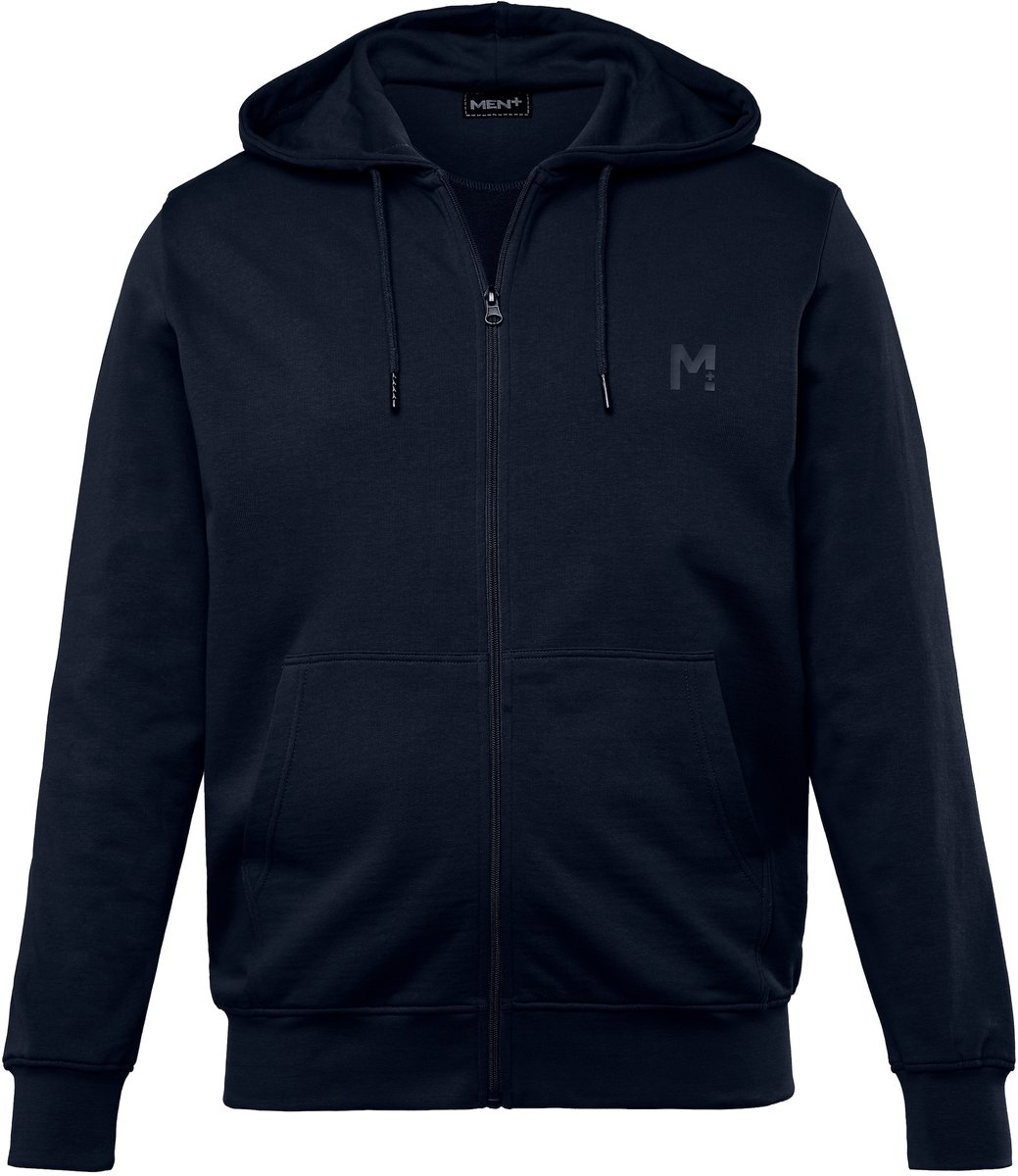 Men Plus - Heren - Trainingsjasje met capuchon basic - Navy blauw - Maat XL