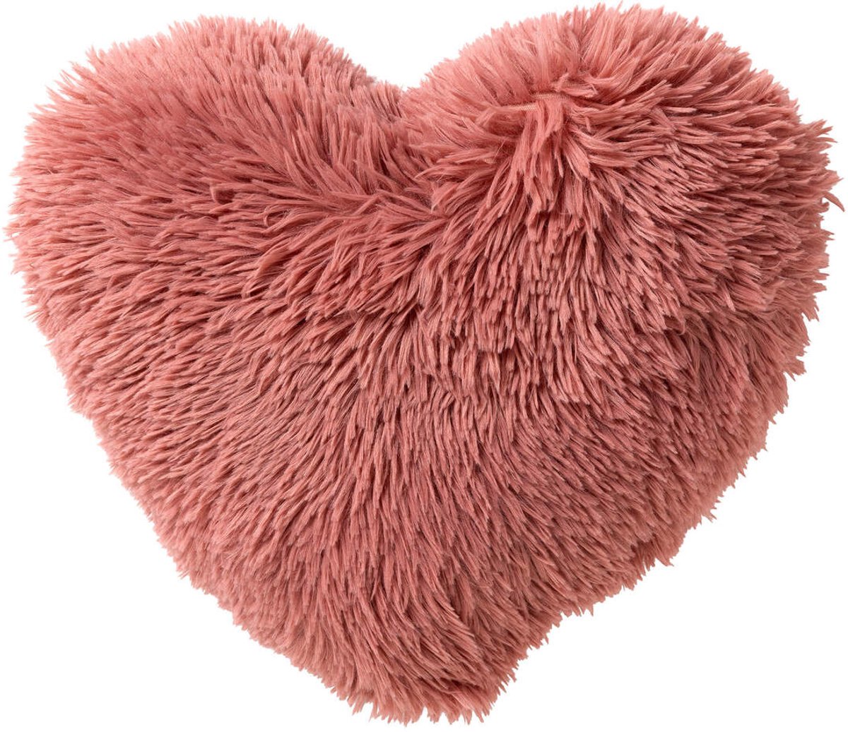 HART-XL - sierkussen 55x60 cm - hartvormig kussen - fluffy - Mauveglow - roze