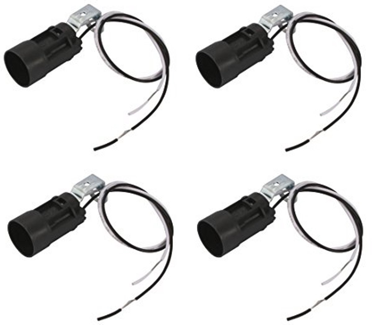 Wandlamp Hanger Lichthouder E14 - 4 Stuks Zwart 60mm Hoogte