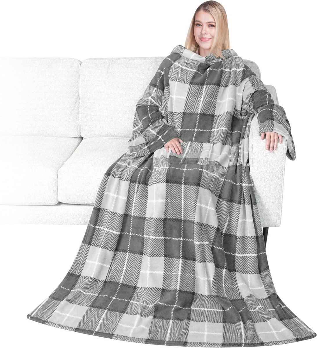 Fleece Deken met Mouwen voor Volwassenen | Warm, Gezellig en Extra Zacht