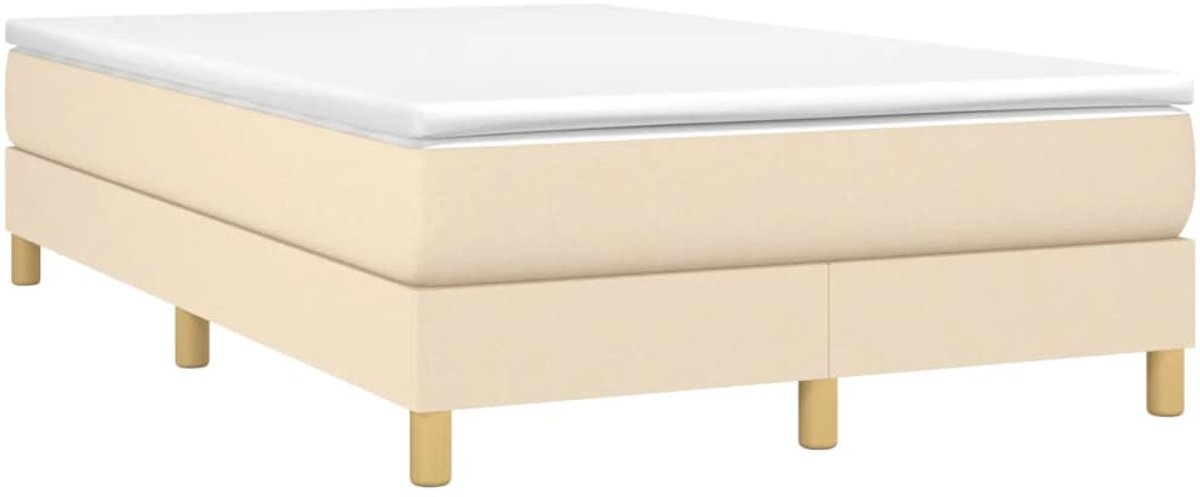 Tweepersoonsbed | Dubbelbed | Volwassenenbed | Boxspring met matras stof crèmekleurig 120x190 cm