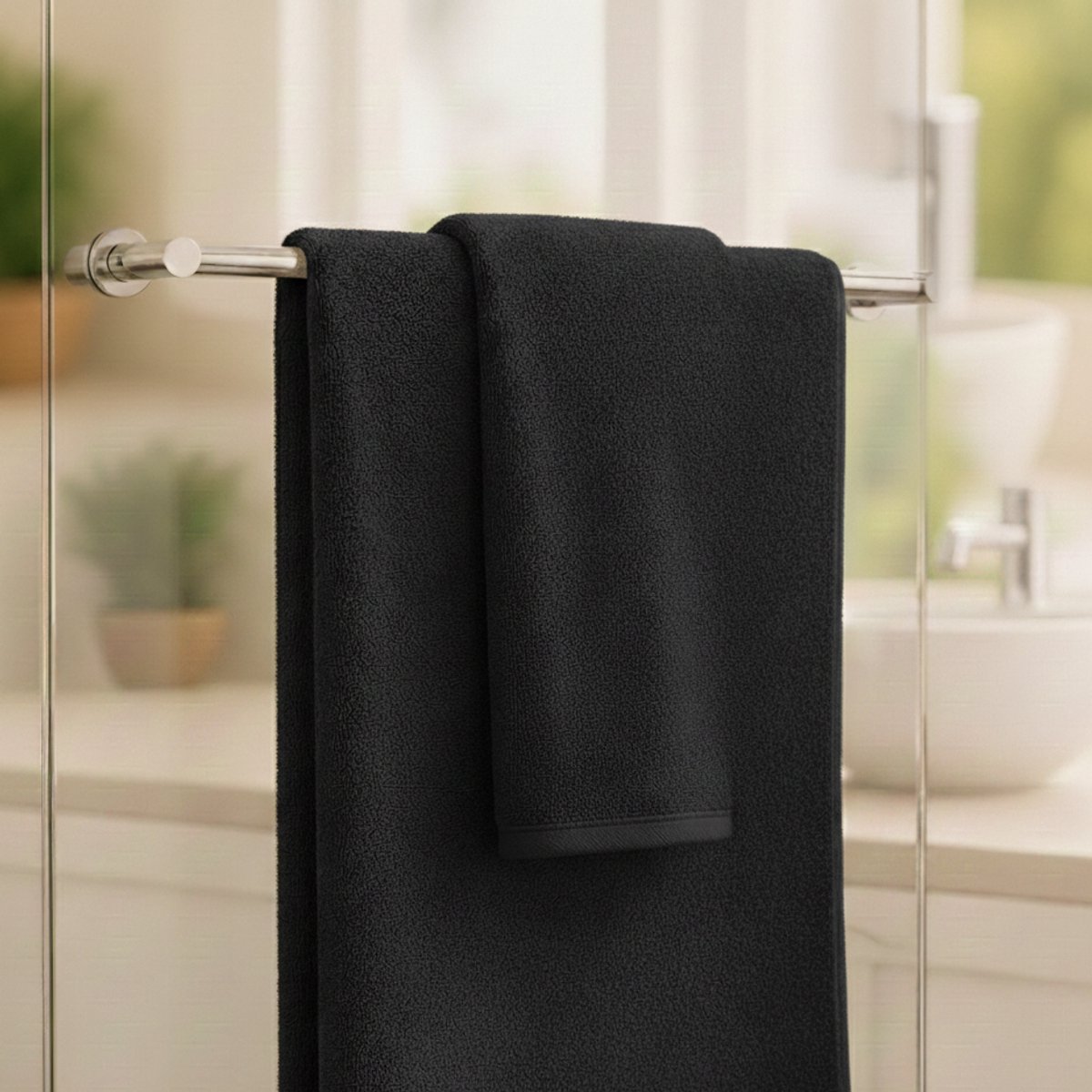 Nile Textile Luxe Badlaken - 70x140 - Zwart - 600GSM - Egyptisch Katoen