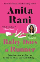 Boek kaft met de titel 'Baby Does a Runner' door Anita Rani. Roze schoenen en witte sokken.